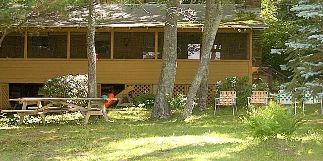 The back (lake side) view of the home.