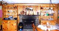 The fireplace/built-ins.