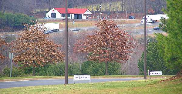 A view from the other side of Interstate 84. 