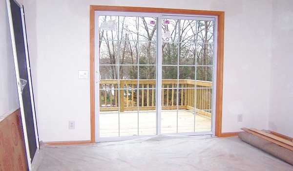 Dining room and sliders to deck.