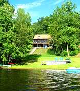 The home from the lake.
