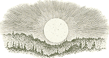 Picture of sun over mountains.