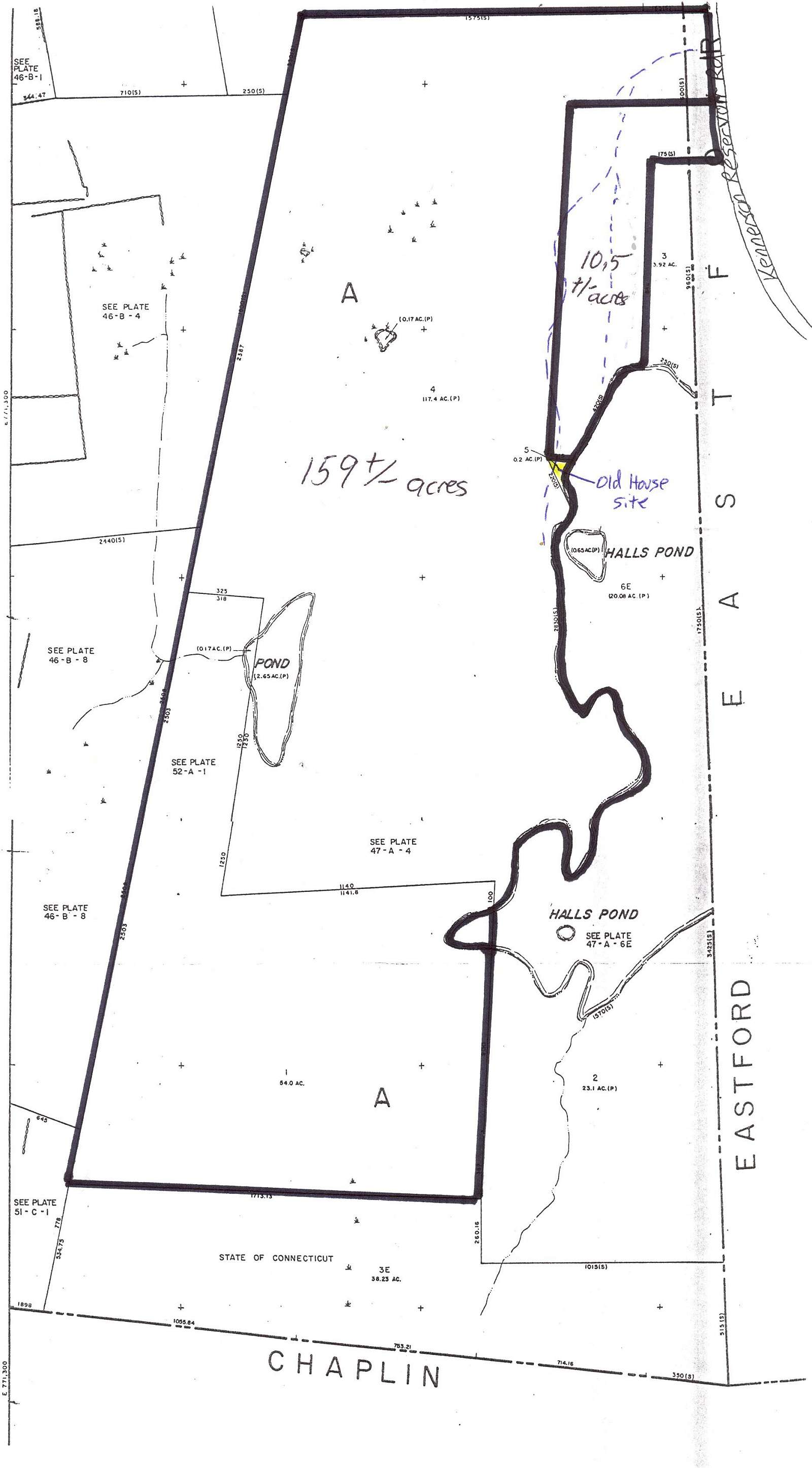 Large Lot layout map for 150 acre property.