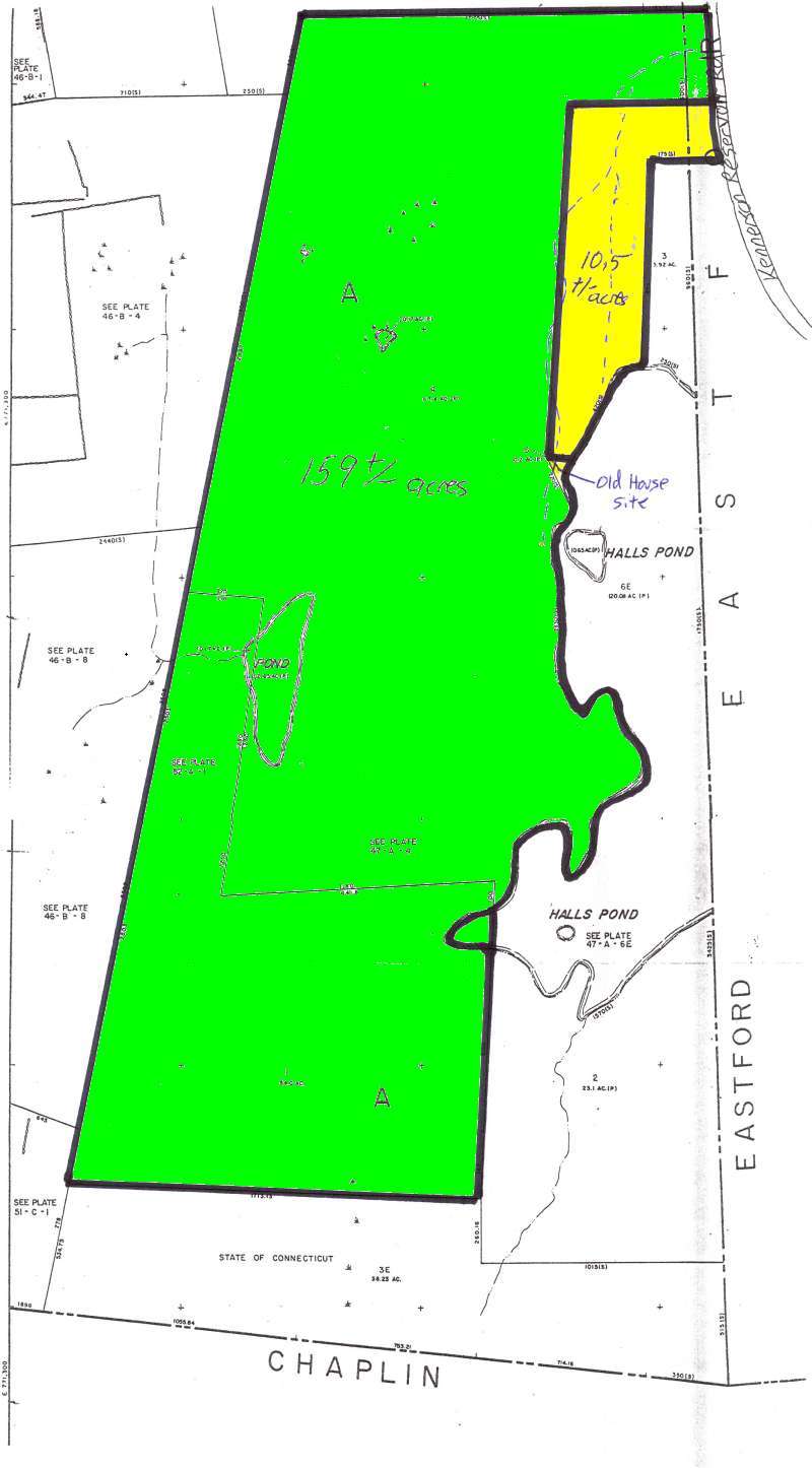 Lot layout map for 150 acre property.