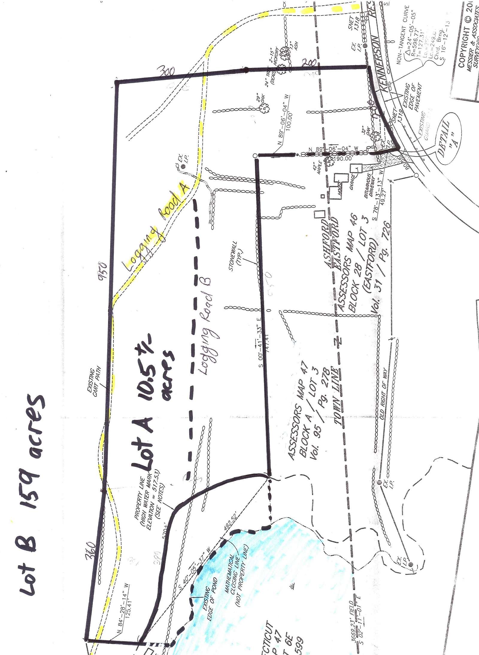 Large Lot layout map for 10.5 acre property.