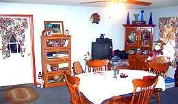 The kitchen dining area.