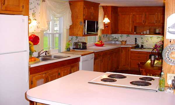 The kitchen area.
