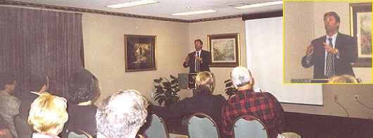 Northeast Realty owner Dennis Duga in action as one of the main speakers at the conference.