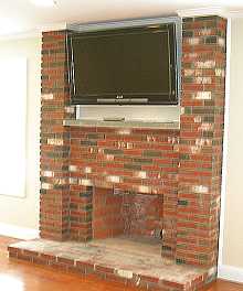 Family room fireplace.